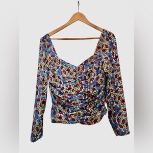 Lavender Brown made in USA Women’s Sweetheart Ruched Romantic Crop Top - Size S